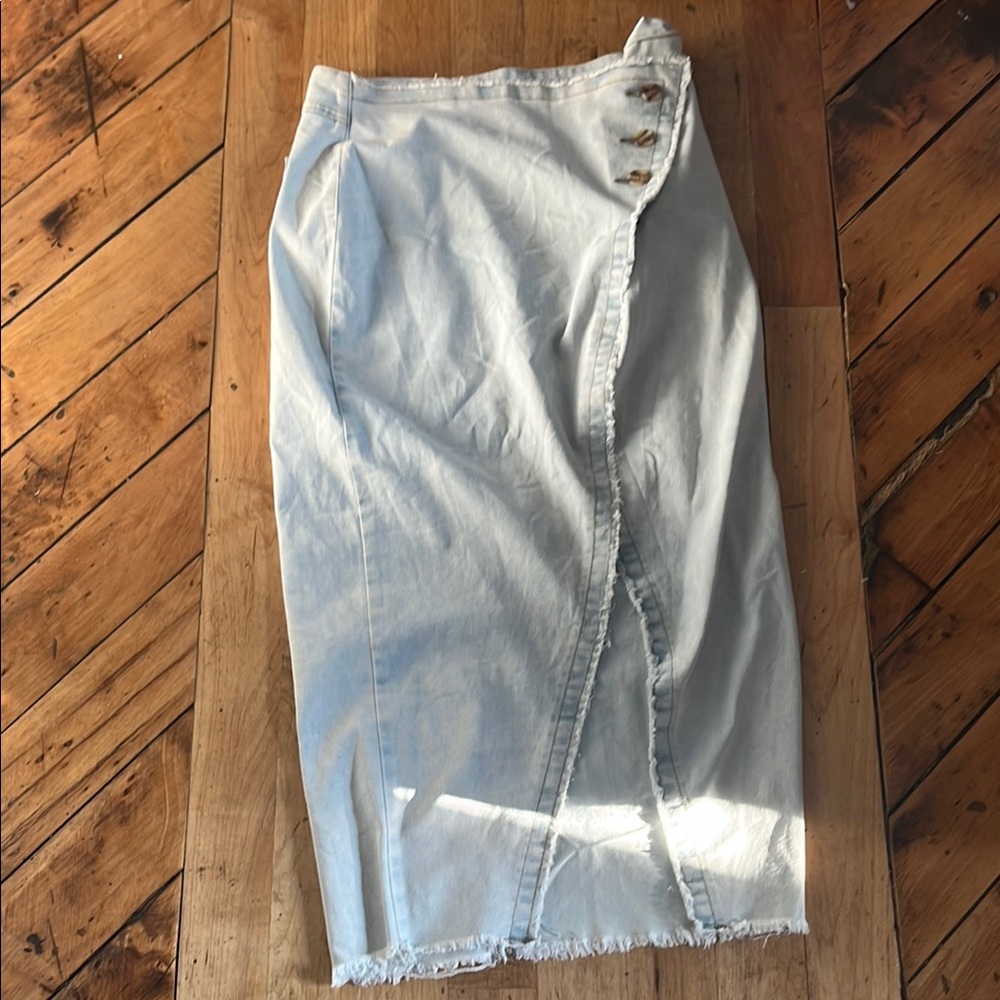 Sincerely Jules Blue Midi Wrap Skirt for Casual Wear